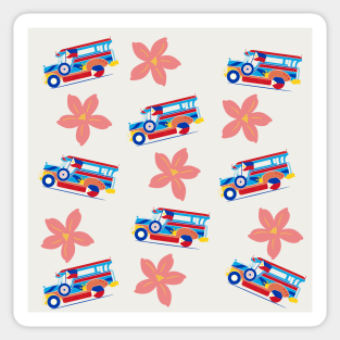 Philippine Jeepney and Sampaguita Sticker